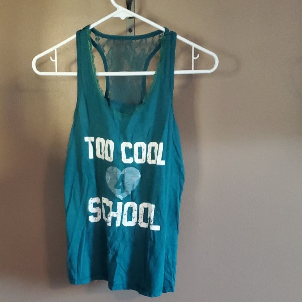 Teal Graphic Tank Top